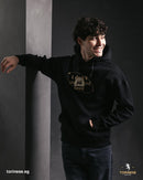 Black Graphic Printed Hoodie