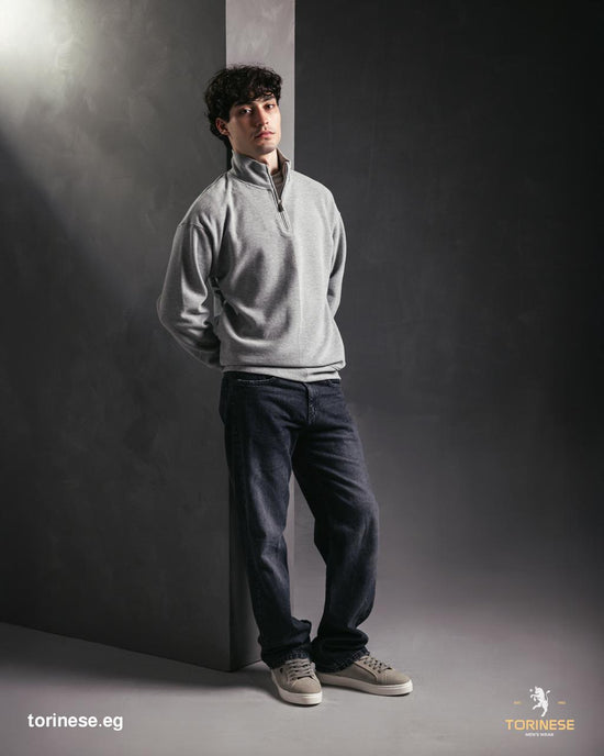 Grey Half-Zip Sweatshirt