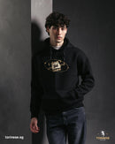 Black Graphic Printed Hoodie