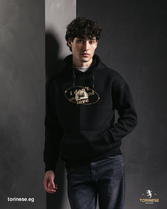 Black Graphic Printed Hoodie