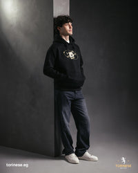 Black Graphic Printed Hoodie