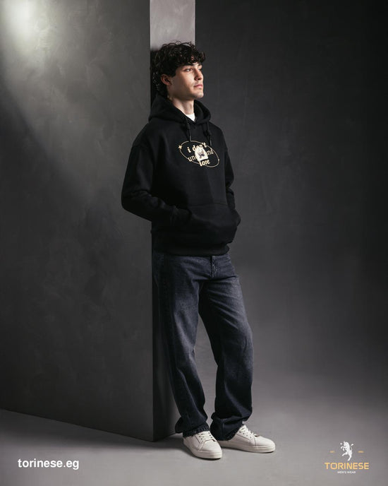 Black Graphic Printed Hoodie