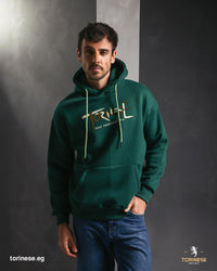 Forest Green Graphic Printed Hoodie