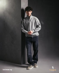 Grey Half-Zip Sweatshirt