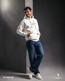 White Graphic Printed Hoodie