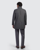 Textured Stand Collar Coat