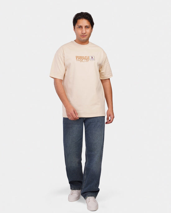 TORINESE "Faradi Varsity Club" Heritage Beige Oversize Tee