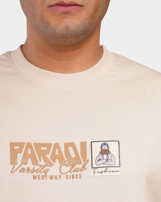 TORINESE "Faradi Varsity Club" Heritage Beige Oversize Tee