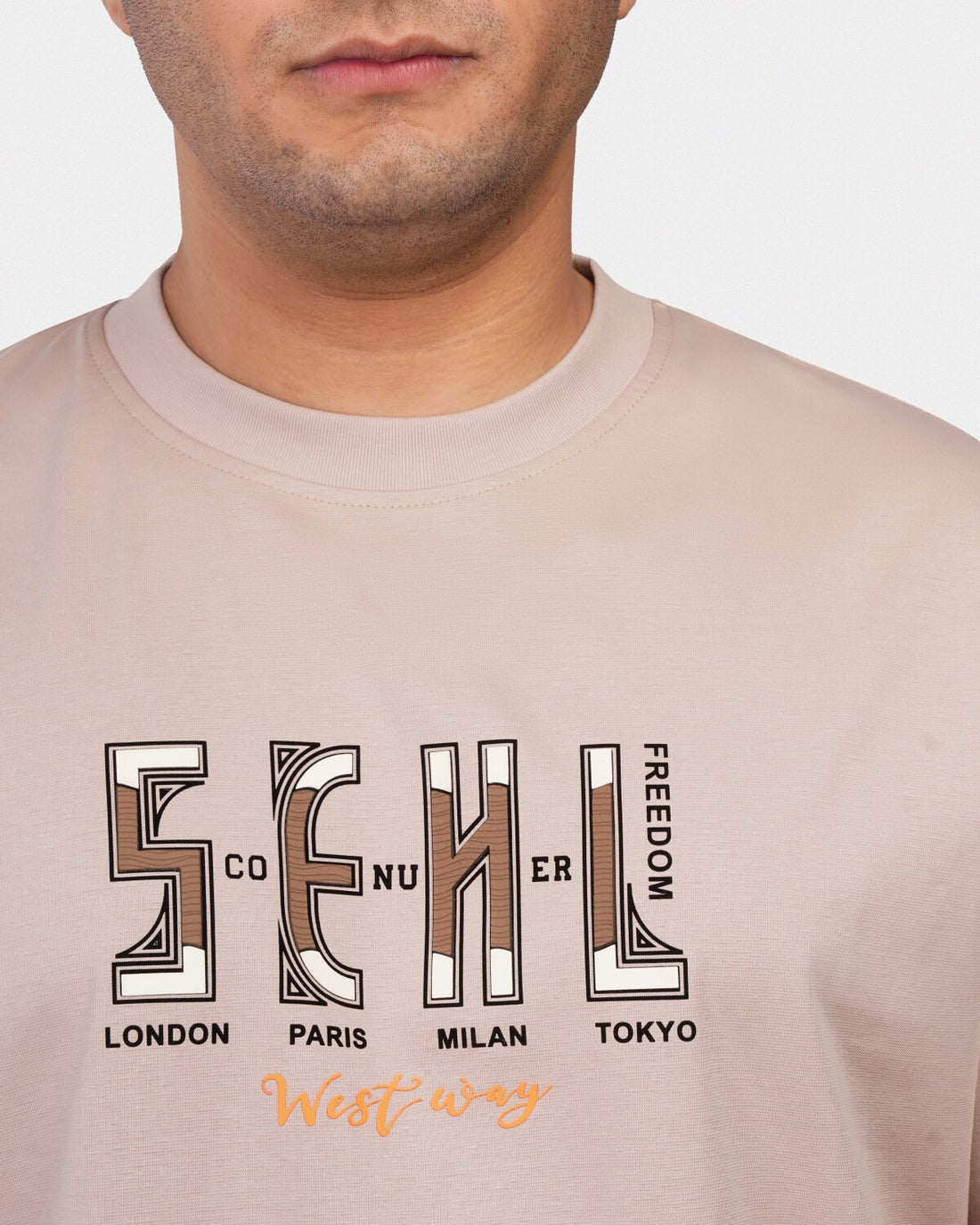 TORINESE "Seven Cities" Urban Culture Beige Oversize Tee
