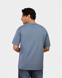 TORINESE "Pathway" Urban Illustration Steel Blue Oversize Tee