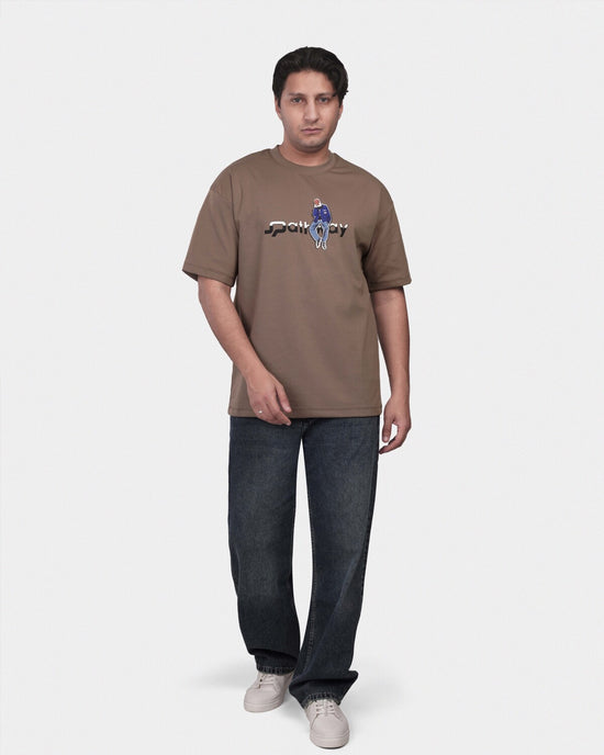 TORINESE "Pathway" Urban Illustration Mocca Oversize Tee