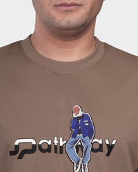 TORINESE "Pathway" Urban Illustration Mocca Oversize Tee