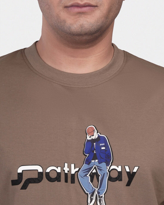 TORINESE "Pathway" Urban Illustration Mocca Oversize Tee