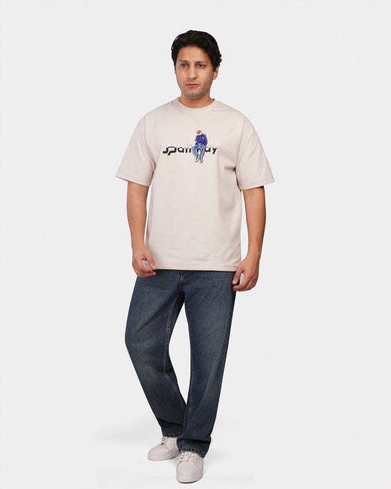 TORINESE "Pathway" Urban Illustration Sand Oversize Tee