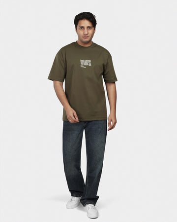 TORINESE "Sideline Olive" Minimalist Graphic Oversize