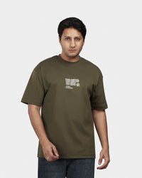 TORINESE "Sideline Olive" Minimalist Graphic Oversize