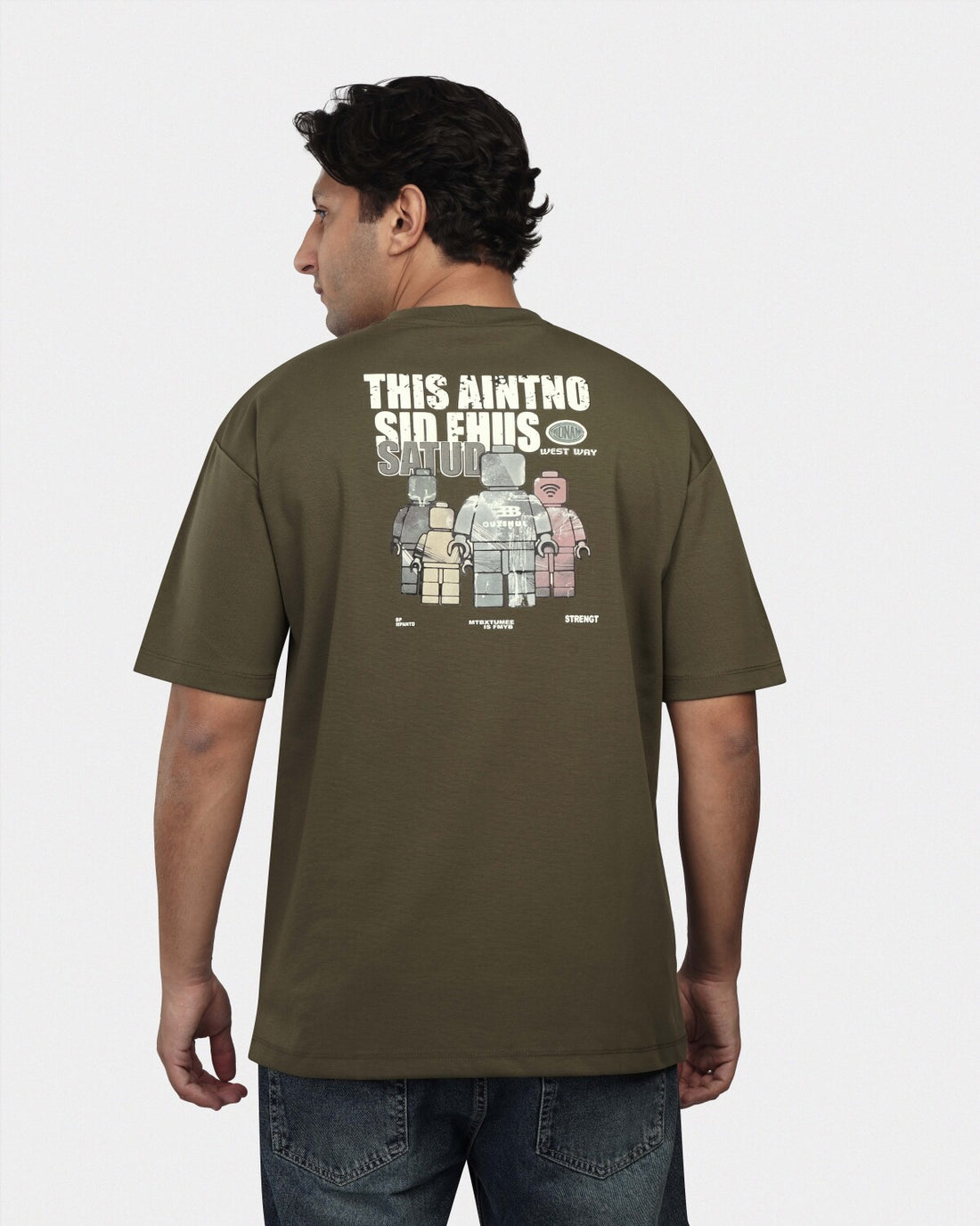 TORINESE "Sideline Olive" Minimalist Graphic Oversize