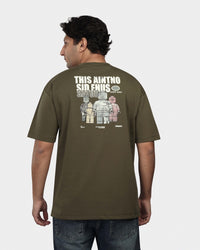 TORINESE "Sideline Olive" Minimalist Graphic Oversize