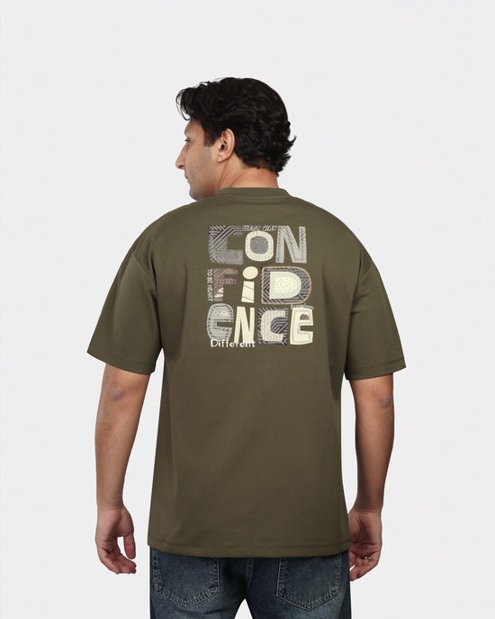 TORINESE "Confidence" Urban Statement Olive Oversize Tee
