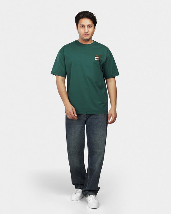 TORINESE "Vintage A" Green Graphic Oversize