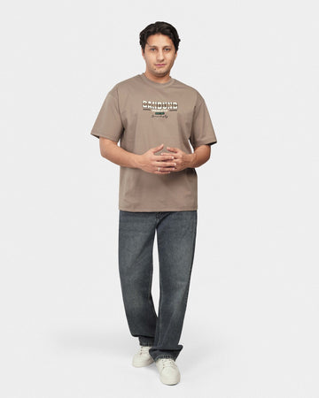 TORINESE "Bandung Taupe" Graphic Oversize