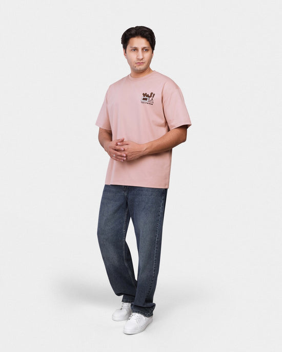 TORINESE "Vintage A" Baby Pink Graphic Oversize