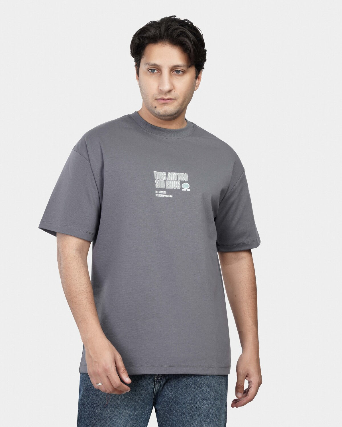 TORINESE "Sideline Grey" Minimalist Graphic Oversize