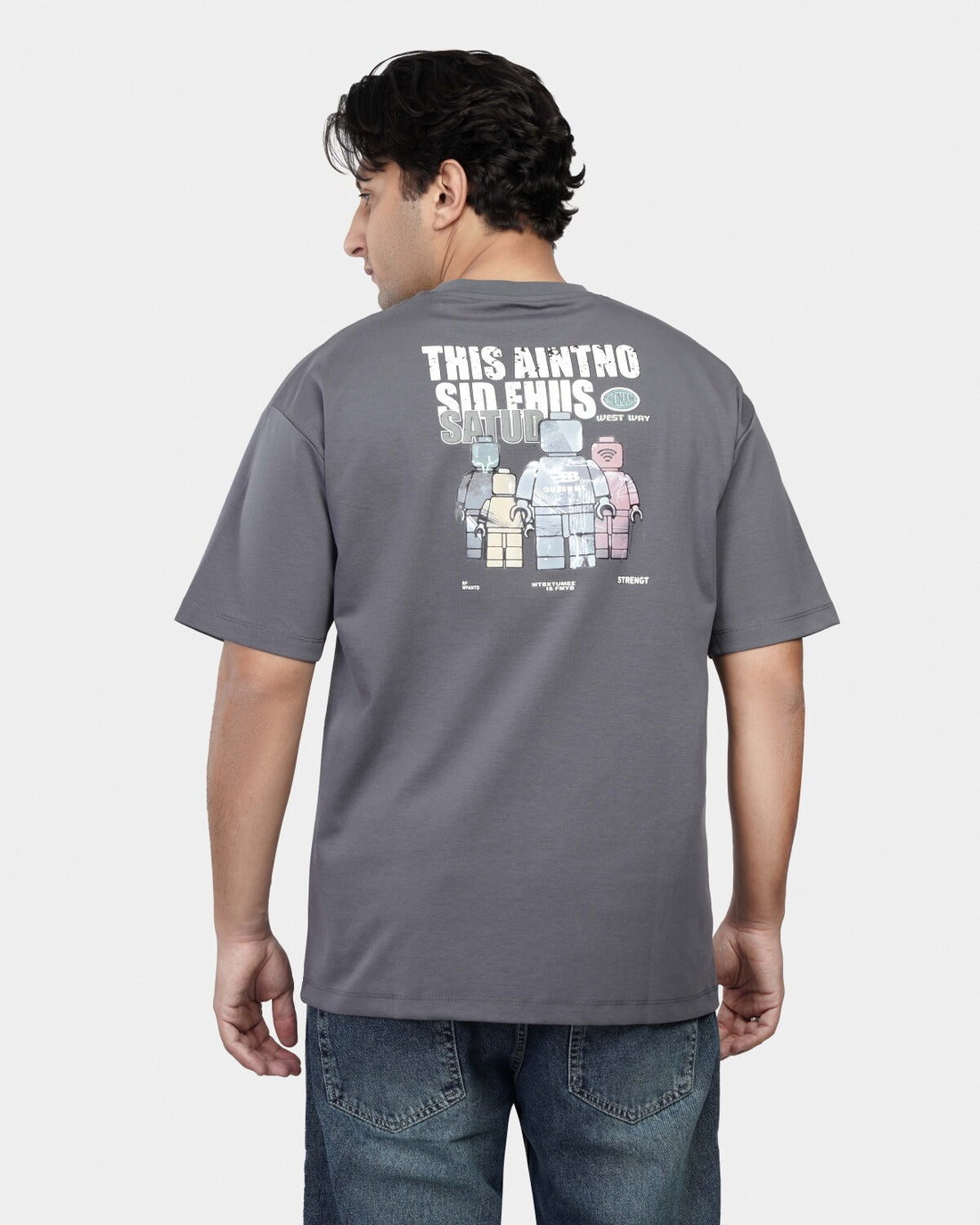 TORINESE "Sideline Grey" Minimalist Graphic Oversize