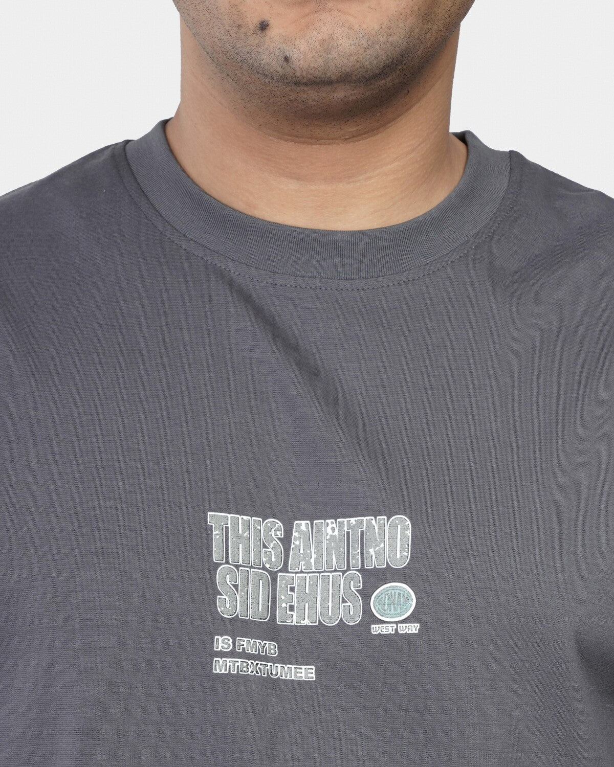 TORINESE "Sideline Grey" Minimalist Graphic Oversize