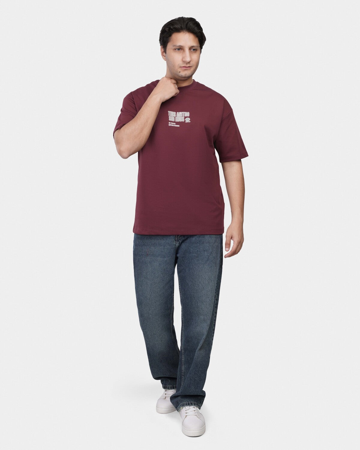 TORINESE "Sideline Burgundy" Minimalist Graphic Oversize