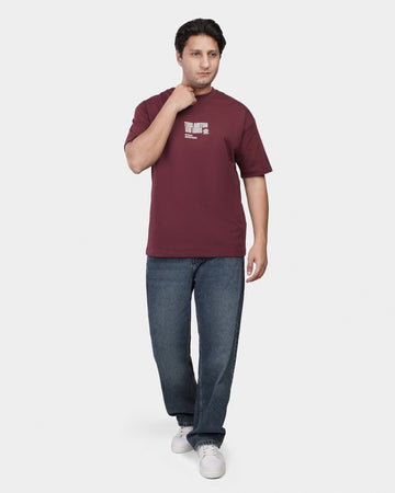 TORINESE "Sideline Burgundy" Minimalist Graphic Oversize