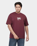 TORINESE "Sideline Burgundy" Minimalist Graphic Oversize