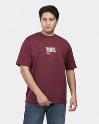 TORINESE "Sideline Burgundy" Minimalist Graphic Oversize
