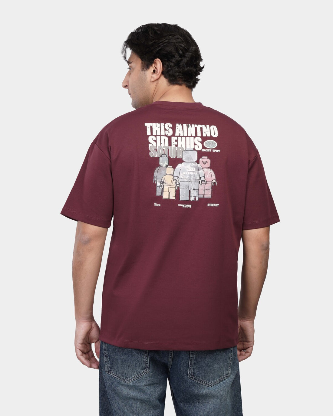 TORINESE "Sideline Burgundy" Minimalist Graphic Oversize