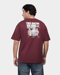 TORINESE "Sideline Burgundy" Minimalist Graphic Oversize