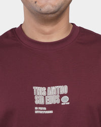 TORINESE "Sideline Burgundy" Minimalist Graphic Oversize
