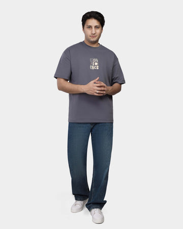 TORINESE "Confidence" Urban Statement Slate Grey Oversize Tee