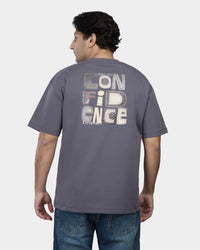 TORINESE "Confidence" Urban Statement Slate Grey Oversize Tee