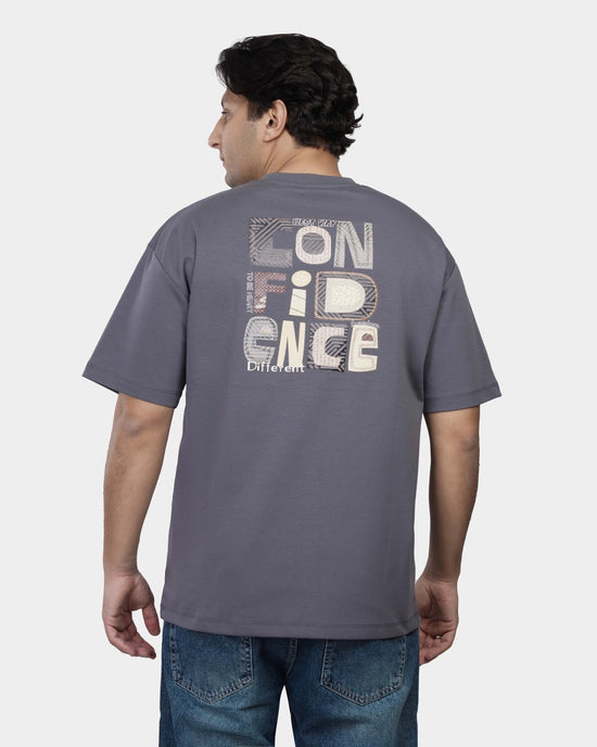 TORINESE "Confidence" Urban Statement Slate Grey Oversize Tee